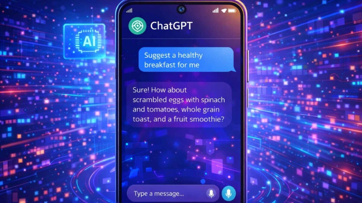 ChatGPT AI app interface on Android phone 2026