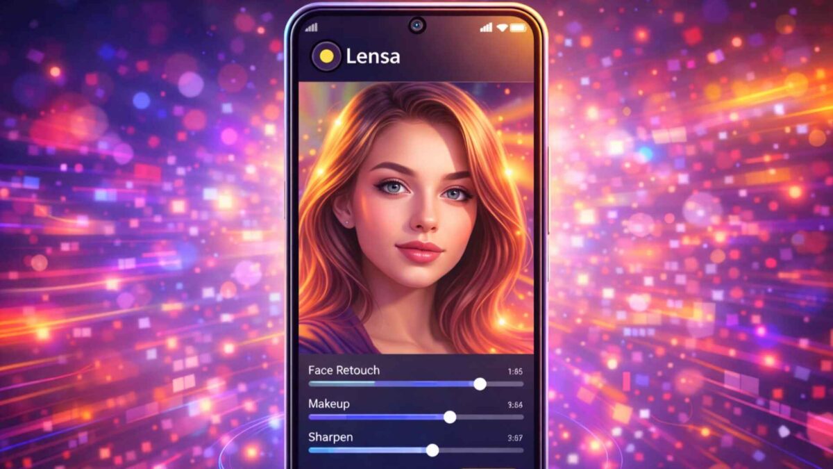 Lensa AI app portrait photo editing on Android phone